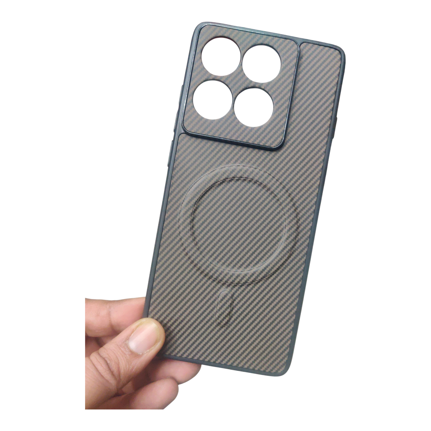 Motorola Moto Edge 60 Pro Premium Quality Carbon Leather Magsafe Hard Back Cover Case - Royal Star