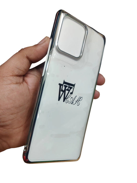 Motorola Moto Edge 50 Premium Quality Hard Plastic Transparent Side Chrome Back Cover Case - Royal Star