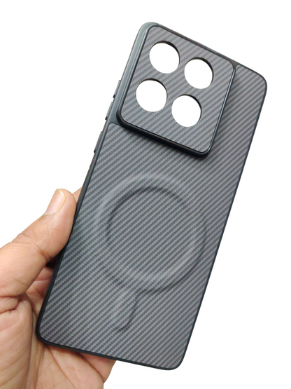 Motorola Moto Edge 60 Pro Premium Quality Carbon Leather Magsafe Hard Back Cover Case - Royal Star