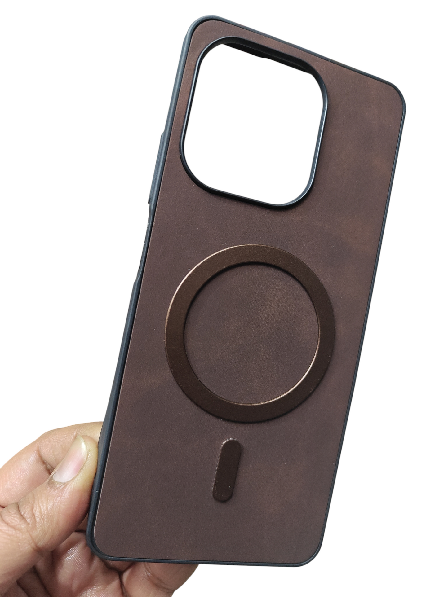 Oppo A5 Pro 5G Magsafe Premium Quality Leather ( Side Soft, Back Hard ) Back Cover Case - Royal Star