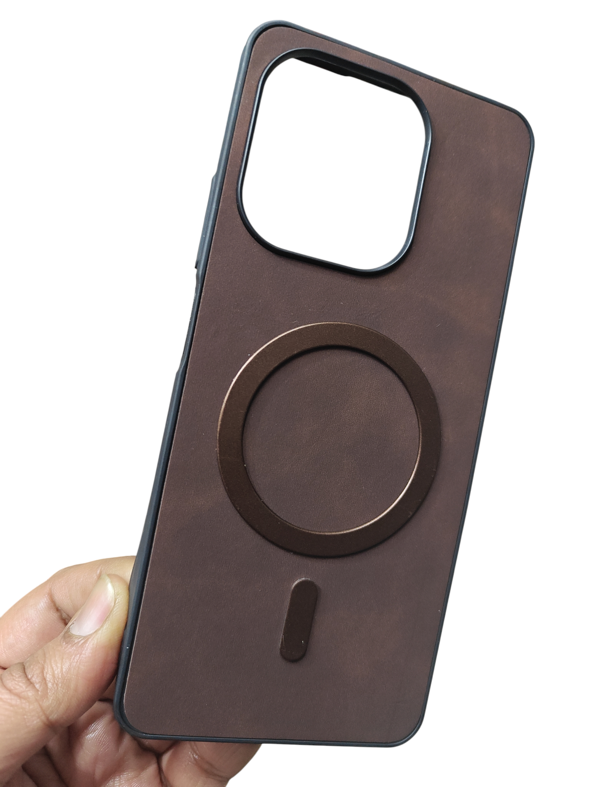 Oppo A5 Pro 5G Magsafe Premium Quality Leather ( Side Soft, Back Hard ) Back Cover Case - Royal Star