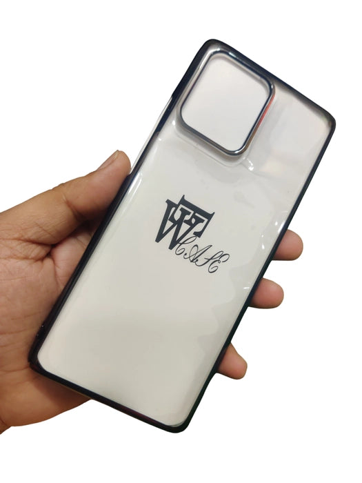 Motorola Moto Edge 50 Premium Quality Hard Plastic Transparent Side Chrome Back Cover Case - Royal Star