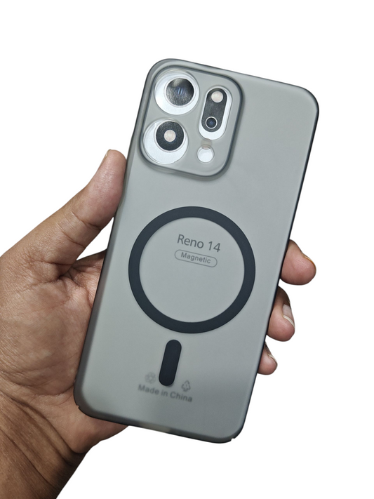 Oppo Reno 14 5G Premium Quality Magsafe Matte Hard Plastic Back Cover Case