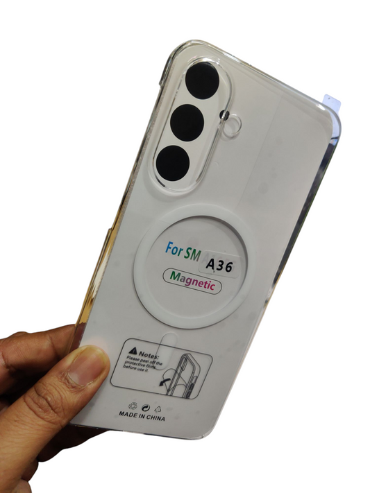 Samsung Galaxy A36 5G Premium Quality Magsafe Crystal Clear Hard Plastic Back Cover Case