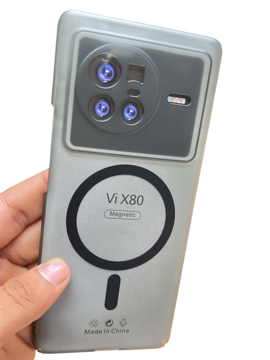 Vivo X80 5G Premium Quality Magsafe Matte Hard Plastic Back Cover Case