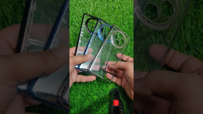 Oppo F27 Pro Plus 5G Premium Quality Hard Plastic Transparent Side Chrome Back Cover Case - Royal Star