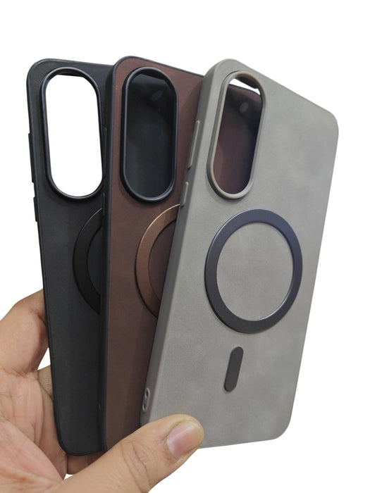 OnePlus Nord 5 / Nord5 5G Magsafe Premium Quality Leather ( Side Soft, Back Hard ) Back Cover Case