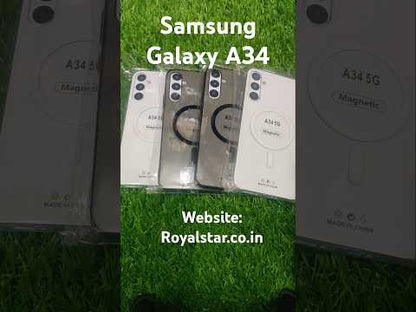 Samsung Galaxy A34 5G Anti Yellow Premium Quality Magsafe Crystal Clear Hard Plastic Back Cover Case