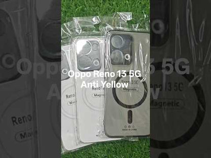 Oppo Reno 13 5G Anti Yellow Premium Quality Magsafe Crystal Clear Hard Plastic Back Cover Case