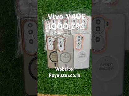 Vivo V40E & iQOO Z9s Royal Star Premium Quality Magsafe Matte Hard Plastic Back Cover Case