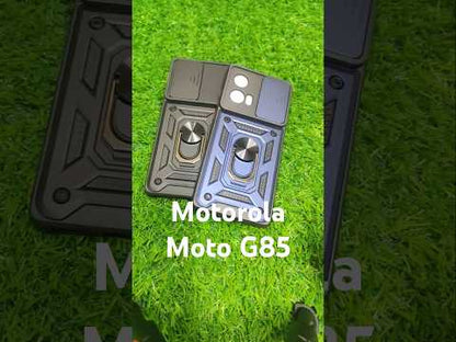 Premium Quality Tough Armor Sliding Camera Shield Cover & Ring Holder Stand Back Cover Case For Motorola Moto G85