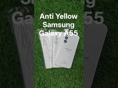 Samsung Galaxy A55 5G Anti Yellow Premium Magsafe Crystal Clear Hard Plastic Back Cover Case