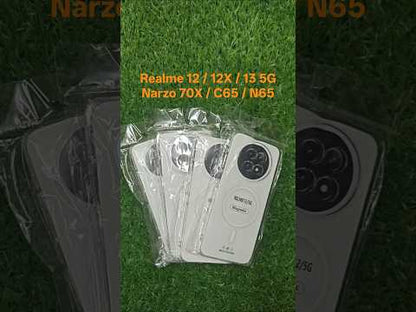 Realme 13 5G / Realme 12 5G / 12X 5G / Narzo 70X 5G / C65 5G / N65 Anti Yellow Premium Quality Magsafe Crystal Clear Hard Plastic Back Cover Case