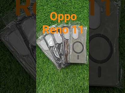 Oppo Reno 11 5G Magsafe Premium Quality Leather ( Side Soft, Back Hard ) Back Cover Case