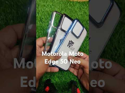 Motorola Moto Edge 50 Neo / Edge 50Neo 5G Premium Quality Hard Plastic Transparent Side Chrome Back Cover Case