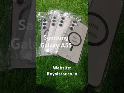 Samsung Galaxy A55 5G Anti Yellow Premium Quality Magsafe Crystal Clear Hard Plastic Back Cover Case