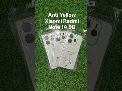 Xiaomi Redmi Note 14 5G Anti Yellow Premium Quality Magsafe Crystal Clear Hard Plastic Back Cover Case