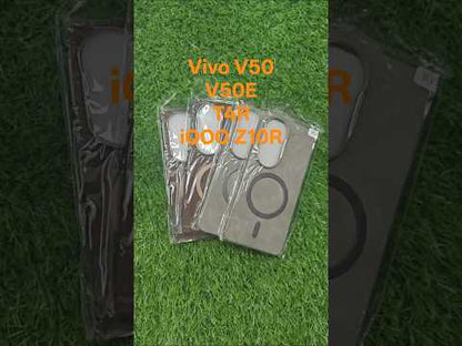 Vivo V50 / Vivo V50E / Vivo T4R / iQOO Z10R (5G) Magsafe Premium Quality Leather ( Side Soft, Back Hard ) Back Cover Case