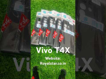 Vivo T4x / Vivo Y31 Pro / iQOO Z10x (5G) Premium Quality Silicon Soft Frosted Dotted Back Cover Case ( Black Color )