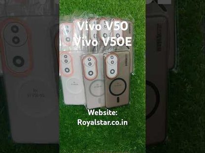Vivo V50 / Vivo V50E / Vivo T4R / iQOO Z10R Royal Star Premium Quality Magsafe Matte Hard Plastic Back Cover Case