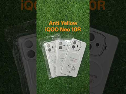 iQOO Neo 10R 5G Anti Yellow Premium Quality Magsafe Crystal Clear Hard Plastic Back Cover Case