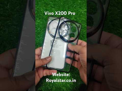 Vivo X200 Pro 5G Premium Quality Hard Plastic Transparent Side Chrome Back Cover Case