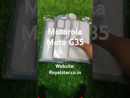 Motorola Moto G35 5G Premium Quality Hard Plastic Transparent Side Chrome Back Cover Case
