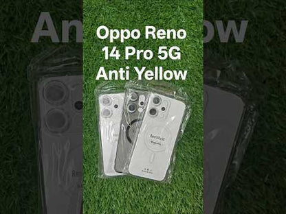 Oppo Reno 14 Pro 5G Anti Yellow Premium Quality Magsafe Crystal Clear Hard Plastic Back Cover Case
