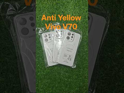 Vivo V70 5G / Vivo V70 Elite 5G Anti Yellow Premium Quality Magsafe Crystal Clear Hard Plastic Back Cover Case