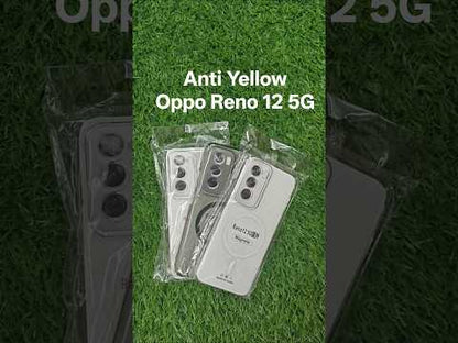 Oppo Reno 12 5G Anti Yellow Premium Quality Magsafe Crystal Clear Hard Plastic Back Cover Case