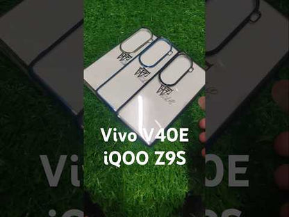 Vivo V40E 5G / iQOO Z9S 5G Premium Quality Hard Plastic Transparent Side Chrome Back Cover Case