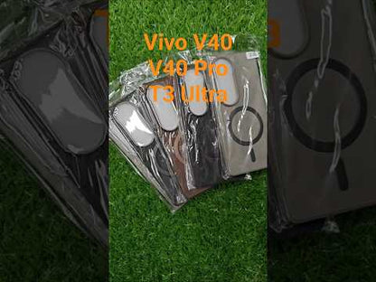 Vivo V40 / Vivo V40 Pro / T3 Ultra 5G Magsafe Premium Quality Leather ( Side Soft, Back Hard ) Back Cover Case