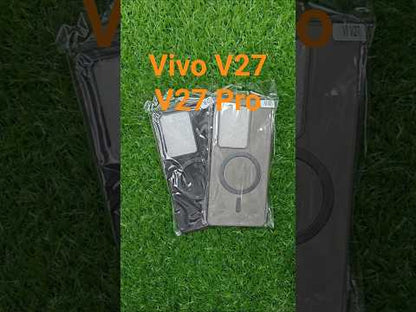 Vivo V27 & Vivo V27 Pro Magsafe Premium Quality Leather ( Side Soft, Back Hard ) Back Cover Case