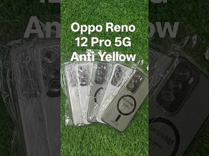 Oppo Reno 12 Pro 5G Anti Yellow Premium Quality Magsafe Crystal Clear Hard Plastic Back Cover Case