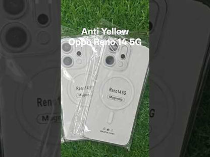 Oppo Reno 14 5G Anti Yellow Premium Quality Magsafe Crystal Clear Hard Plastic Back Cover Case