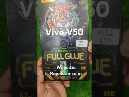 Vivo V50 5g / Vivo T4R 5G / iQOO Z10R Full Glue Curved Tempered Glass Screen Protector Guard