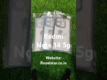 Xiaomi Redmi Note 14 5G Premium Quality Hard Plastic Transparent Side Chrome Back Cover Case