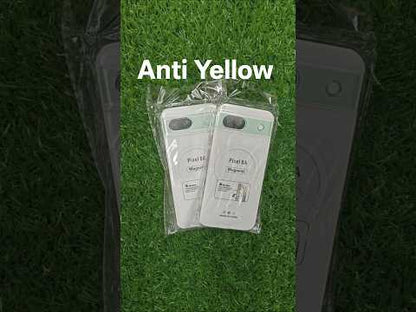 Google Pixel 8A 5G Anti Yellow Premium Magsafe Crystal Clear Hard Plastic Back Cover Case