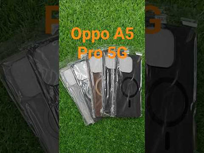 Oppo A5 Pro 5G Magsafe Premium Quality Leather ( Side Soft, Back Hard ) Back Cover Case