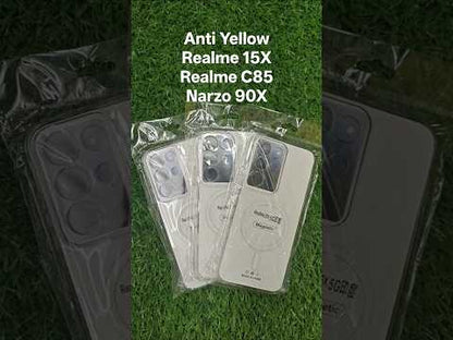 Realme 15x / Realme C85 / Realme Narzo 90x (5G) Anti Yellow Premium Quality Magsafe Crystal Clear Hard Plastic Back Cover Case
