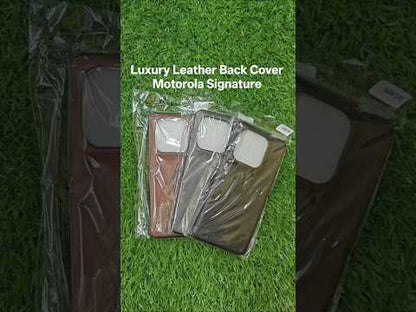 Motorola Signature 5G Luxury Leather ( Side Soft, Back Hard ) Premium Quality Back Cover Case