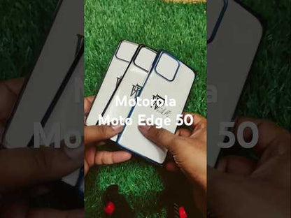 Motorola Moto Edge 50 / Moto Edge50 5G Premium Quality Hard Plastic Transparent Side Chrome Back Cover Case