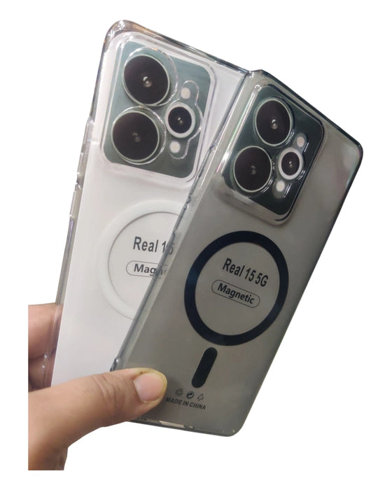 Realme 15 Pro / Realme 15 5G Anti Yellow Premium Quality Magsafe Crystal Clear Hard Plastic Back Cover Case