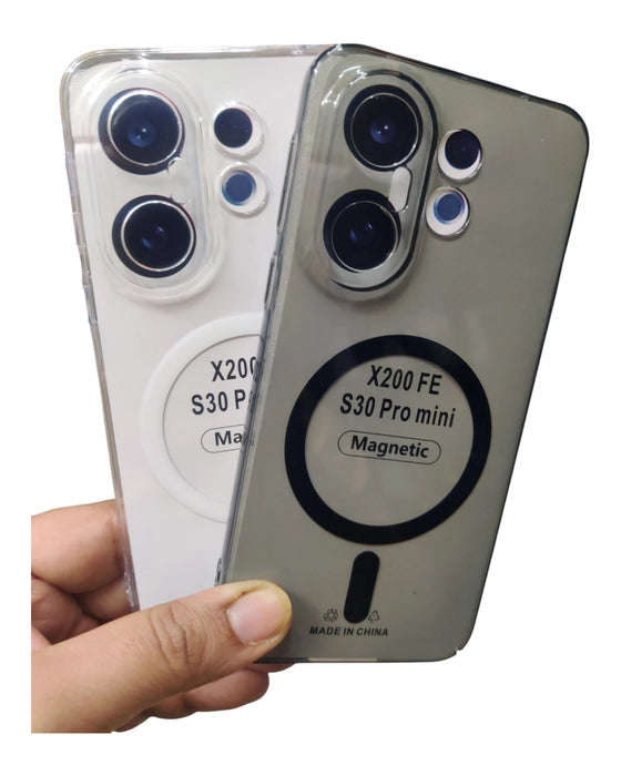 Vivo X200 FE / Vivo X200FE 5G Anti Yellow Premium Quality Magsafe Crystal Clear Hard Plastic Back Cover Case