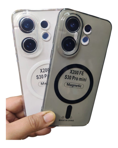 Vivo X200 FE / Vivo X200FE 5G Anti Yellow Premium Quality Magsafe Crystal Clear Hard Plastic Back Cover Case